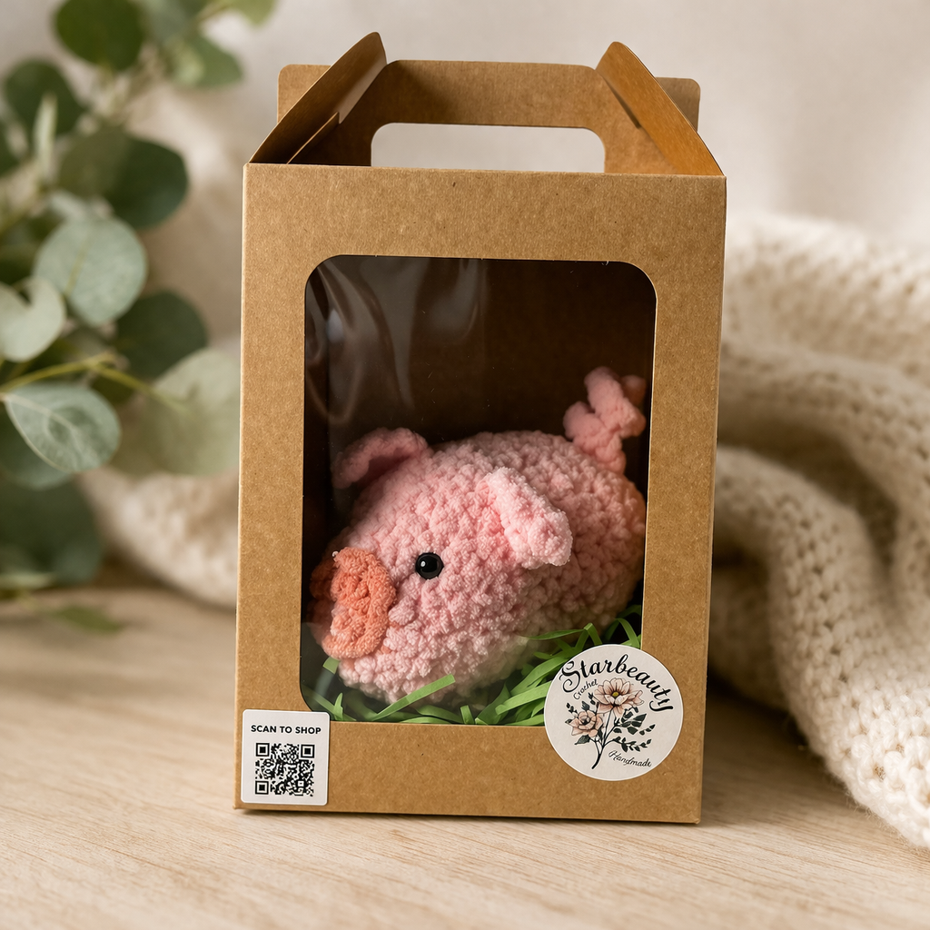 Handmade Crochet Pig Plush – Soft & Adorably Cozy